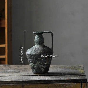 Vase en céramique rustique en coloris gris en 25 cm