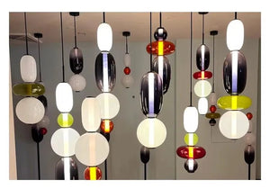 Suspension en Verre Coloré — Style Loft Nordique, 2 Lampes - Suspensions