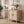 Buffet salon, meuble de rangement ovale avec 4 portes et étagère réglable, 90 x 40 x 76 cm, chêne