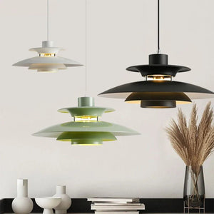 Suspension Horn Vintage des années 70 - Lampe design scandinave rétro en métal, idéale pour le salon