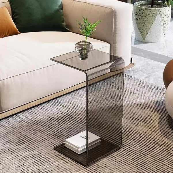 Table d’appoint en acrylique transparent C-Shaped - Design en C pour salon