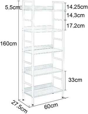 5 niveaux Bibliothèque en bois Étagère verticale WOLTU BB'art meuble & déco