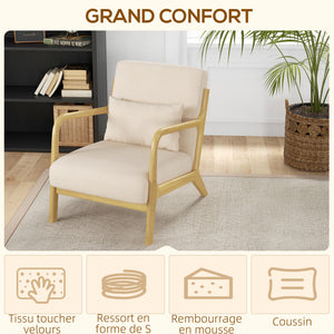 Fauteuil lounge 3 coussins, assise profonde cosy - Fauteuil