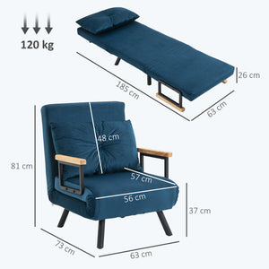 Fauteuil convertible 3 en 1, lit 1 place dossier 5 pos - Fauteuil