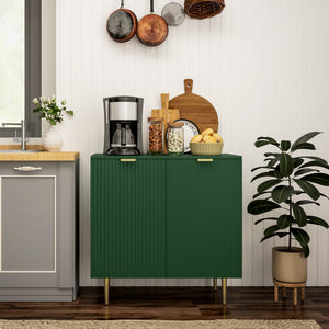 Buffet cuisine meuble de rangement avec 2 portes étagère réglable pieds métalliques surélevés 80 x 40 x 80 cm vert olive