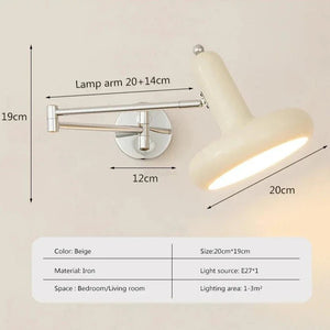 Applique Murale Swing LED – Éclairage minimaliste avec bras articulé beige avec les dimensions