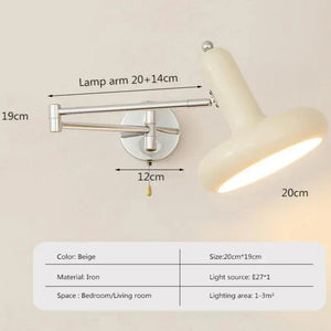 Applique Murale Swing LED – Éclairage minimaliste avec bras articulé beige avec interrupteur
