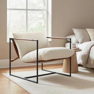 Fauteuil d'appoint rembourré, assise confort salon - Fauteuil