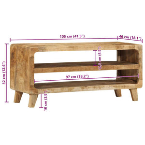 Meuble Tv 105X46X32 Cm Bois Massif De Manguier Brut