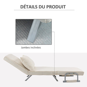 Fauteuil chauffeuse convertible 1 place, lit d'appoint - Fauteuil