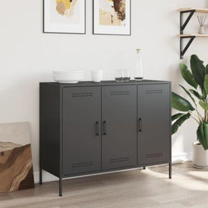 Buffet industriel en acier anthracite – 3 portes 6 compartiments - Buffet