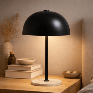 Lampe de table KITA – Marbre Noir & Métal - Lampe à poser