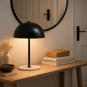 Lampe de table KITA – Marbre Noir & Métal - Lampe à poser