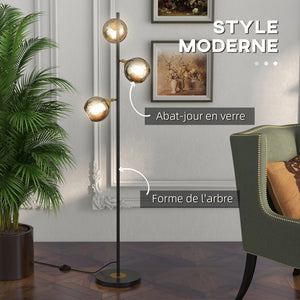 Autre vue du lampadaire à globes aspect chromé