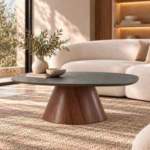 Table basse LANZO 120 x 92,5 cm – Vert profond ou moka, MDF - Tables basses
