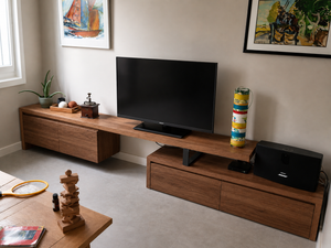 Meuble tv sur mesure noyer massif - BBart