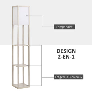 Autre mise en situation de la lampe étagère chêne