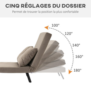 Fauteuil convertible 3 en 1, lit 1 place dossier 5 pos - Fauteuil