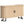 Buffet salon, meuble de rangement ovale avec 2 portes coulissantes et étagères réglables, 140x40x75cm, bois naturel
