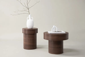 Table d'appoint Malung brun dans un salon moderne