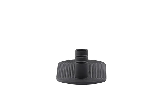 Bougeoir Dian 3 bougies — ovale noir
