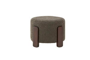 Pouf Coffey gris foncé — ceinture décorative en bois