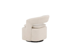 Fauteuil Laurel blanc, assise pivotante de 67 cm