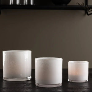 Lanterne Glora blanche en verre teinté