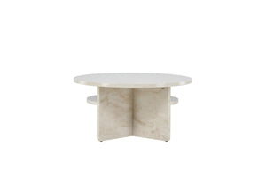 Table basse ronde Ålesund en MDF décor marbre, Ø 85 cm