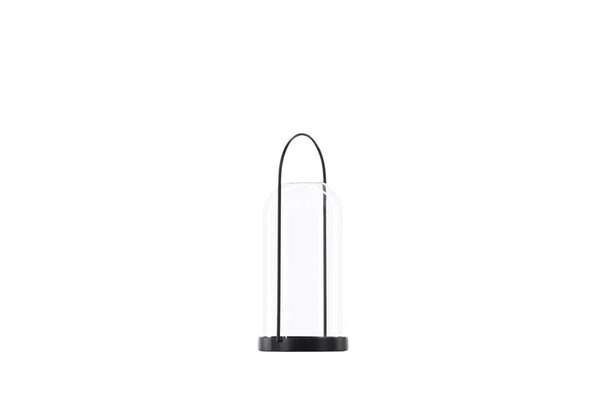 Lanterne Flora 11 cm — verre et métal noir