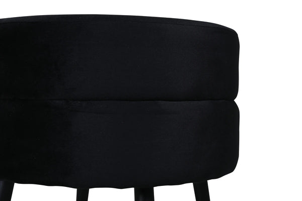 Pouf Pot 40 cm — teddy noir sur piètement acier