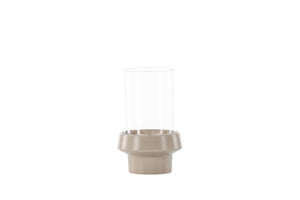 Lanterne Davida beige — base en grès et haut en verre