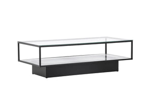 Table basse Maglehem 130 x 60 cm, design industriel pour salon