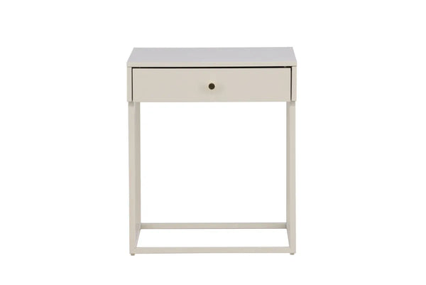 Table de chevet Bakal — beige, 1 tiroir, la chambre reste nette