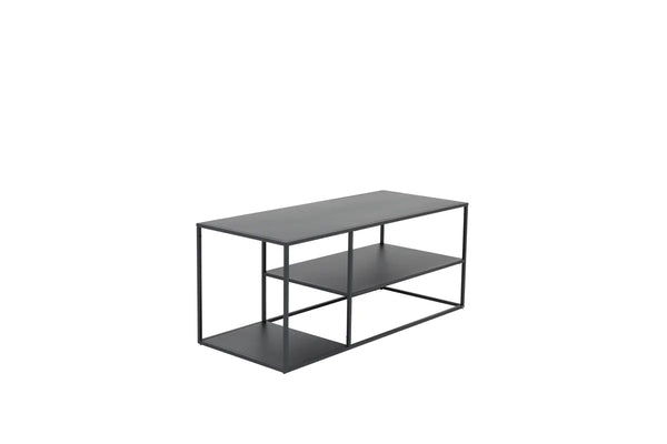 Table basse Staal 120 cm — acier noir et 3 plateaux