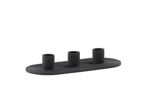 Bougeoir Dian 3 bougies socle ovale, design scandinave pour salle à manger