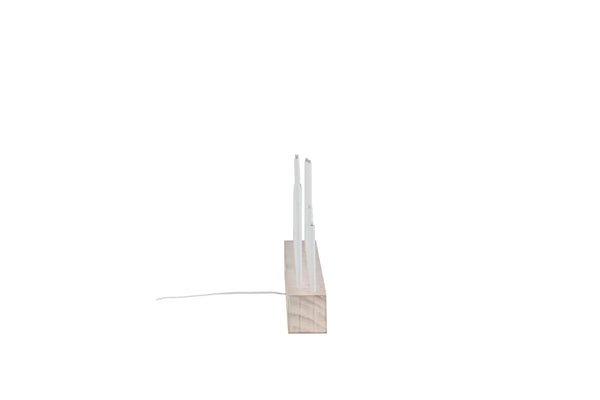 Chandelier de l'Avent Kungsberget 77 cm — 14 lumières, bois blanchi