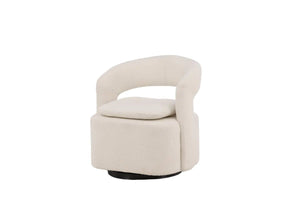Fauteuil Laurel blanc — assise pivotante de 67 cm