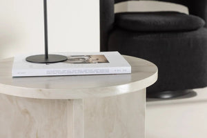 Table d'appoint Ålesund en MDF décor marbre, Ø 50 cm