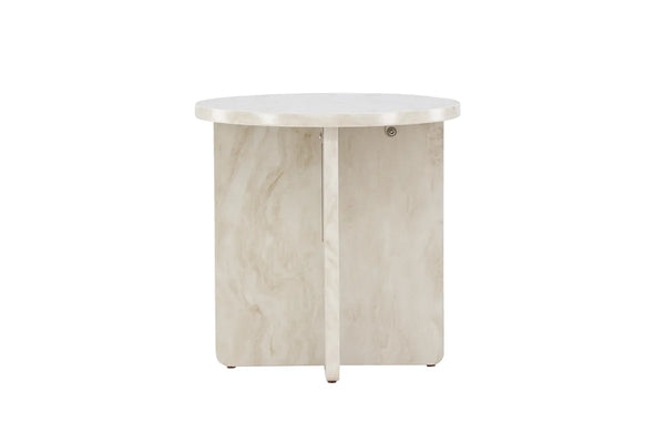 Table d'appoint Ålesund 50 cm — le chevet rond effet marbre