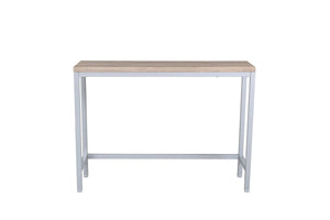 Table d'appoint Rise bois clair et gris — hauteur de console, 30 cm de profondeur