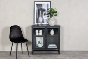Buffet vitrine Bakal 85 x 40 x 85 cm en acier et verre