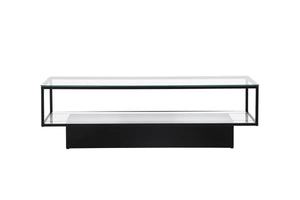 Table basse Maglehem noire — tablette basse de rangement