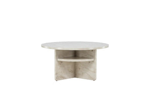 Table basse ronde Ålesund beige — grand plateau circulaire