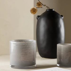 Lanterne Glora gris clair en verre teinté