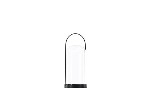 Lanterne Flora 11 cm — verre et métal noir