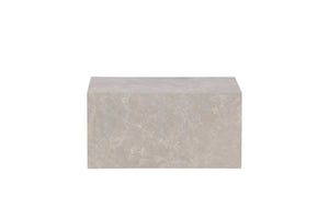 Table basse York beige — volume plein posé au sol