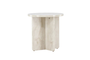 Table d'appoint Ålesund beige utilisée comme table de chevet