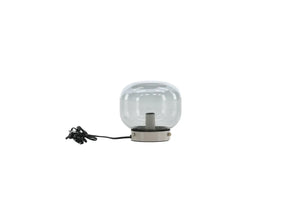 Lampe à poser Bollonelie beige — abat-jour en verre fumé