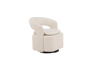 Fauteuil Laurel en bouclette et acier, 69 x 70 cm